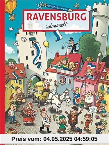 Ravensburg wimmelt. Wimmelbuch für Kinder und Erwachsene u. a. auf Marienplatz und Christkindlesmarkt, bei der Fasnet und beim Rutenfest. Mit vielen kleinen Geschichten zum Entdecken. Ravensburg wimmelt. Wimmelbuch für Kinder und Erwachsene u. a. auf Marienplatz und Christkindlesmarkt, bei der Fasnet und beim Rutenfest. Mit vielen kleinen Geschichten zum Entdecken.
