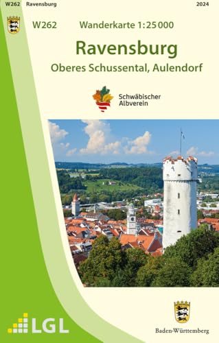 W262 Wanderkarte 1:25 000 Ravensburg: Oberes Schussental, Aulendorf