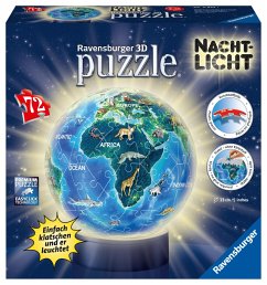 Ravensburger 11844 - Erde im Nachtdesign, Kinder-Globus 3D Puzzle Ball, 72 Teile von Ravensburger Verlag