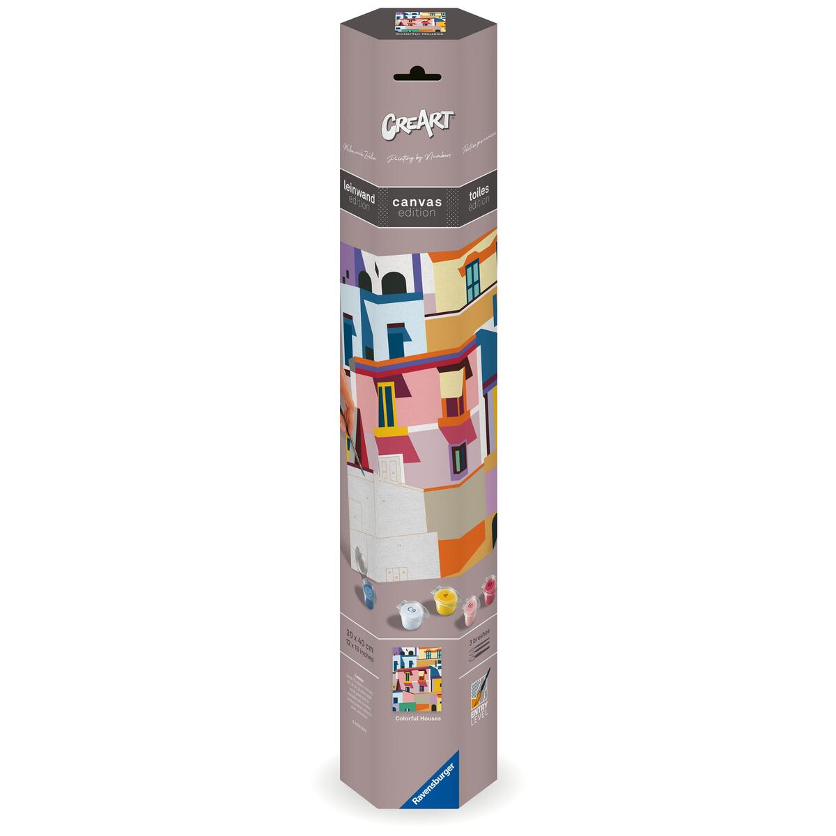 CreArt, Malen nach Zahlen Canvas Leinwand - Farbenfrohe Häuser CreArt, Malen nach Zahlen Canvas Leinwand - Farbenfrohe Häuser von Ravensburger Spieleverlag