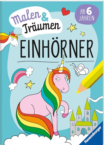 Ravensburger Einhörner - malen und träumen - 24 Ausmalbilder für Kinder ab 6 Jahren - Einhorn-Motive zum Entspannen