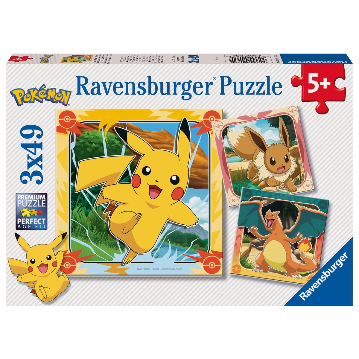 Kinderpuzzle 3x49 Teile - Pokémon - Pokémon von Ravensburger Spieleverlag