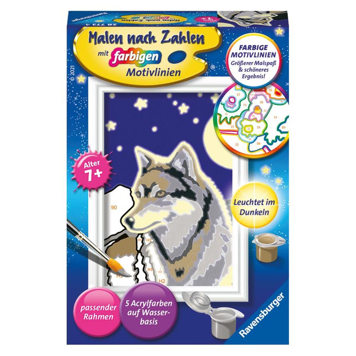 Ravensburger Malen nach Zahlen 28773 - Wolfsportrait - Kinder ab 7 Jahren von Ravensburger Spieleverlag