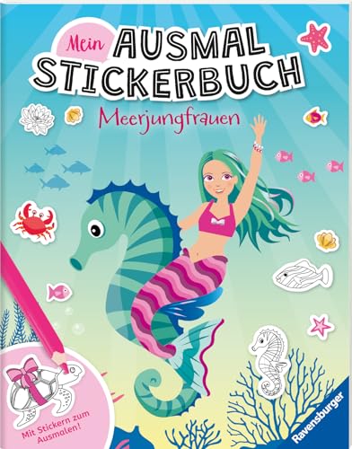 Ravensburger Mein Ausmalstickerbuch Meerjungfrauen - Großes Buch mit über 300 Stickern, viele Sticker zum Ausmalen Ravensburger Mein Ausmalstickerbuch Meerjungfrauen - Großes Buch mit über 300 Stickern, viele Sticker zum Ausmalen