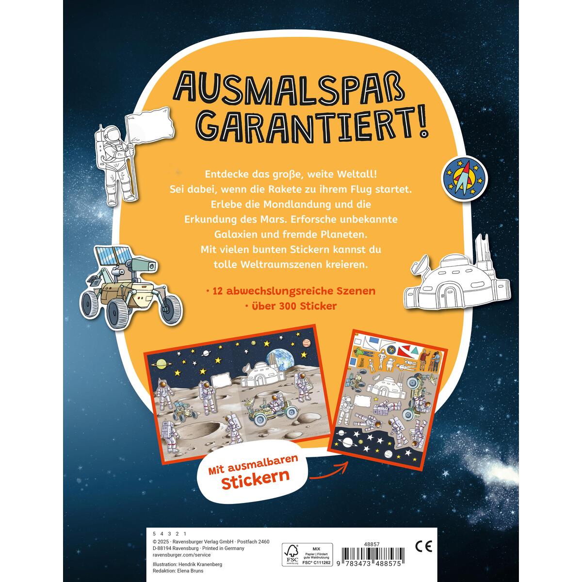 Mein Ausmalstickerbuch - Weltraum von Ravensburger Verlag