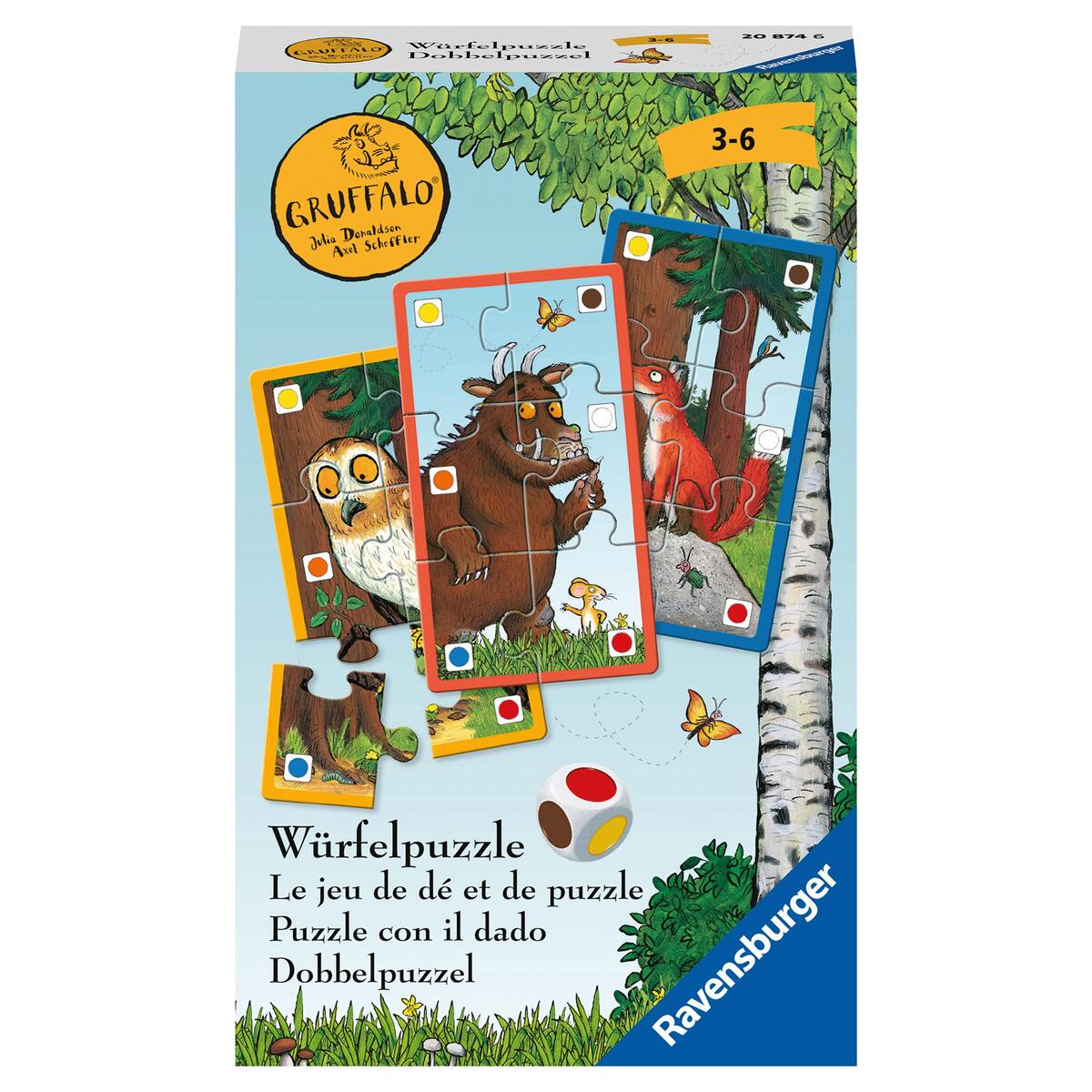 Ravensburger Mitbringspiel - 20874 - Der Grüffelo Würfelpuzzle - Lustiges Würfel... von Ravensburger Spieleverlag