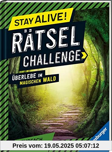 Ravensburger Stay alive! Rätsel-Challenge - Überlebe im magischen Wald - Rätselbuch für Gaming-Fans ab 8 Jahren