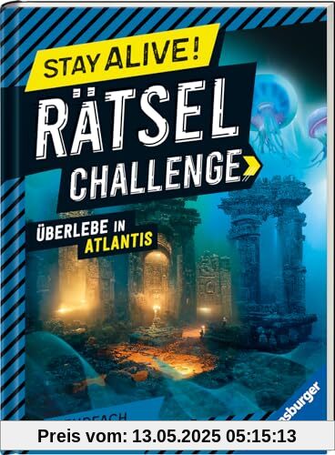 Ravensburger Stay alive! Rätsel-Challenge - Überlebe in Atlantis - Rätselbuch für Gaming-Fans ab 8 Jahren