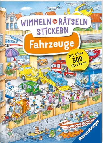Ravensburger Wimmeln, Rätseln, Stickern: Fahrzeuge - Stickerbuch ab 4 Jahren, 13 Wimmelbilder, über 300 Sticker, Fahrzeuge Ravensburger Wimmeln, Rätseln, Stickern: Fahrzeuge - Stickerbuch ab 4 Jahren, 13 Wimmelbilder, über 300 Sticker, Fahrzeuge von Ravensburger Verlag GmbH