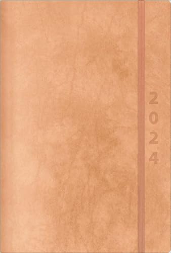 ReLeather Daily natur 2024: Terminplaner groß. DIN A5 Termin-kalender mit Vintage-leder und Tageskalendarium. von Korsch Verlag
