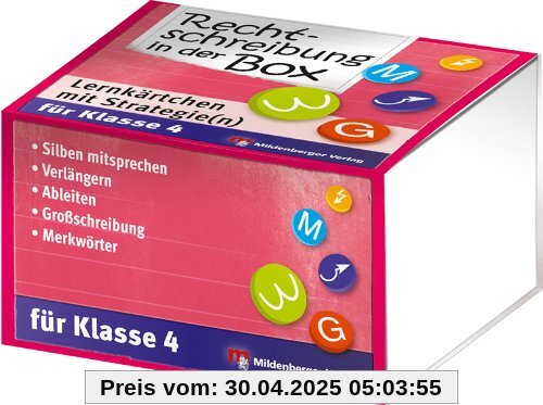 Rechtschreibung in der Box: Lernkärtchen mit Strategie(n), Klasse 4