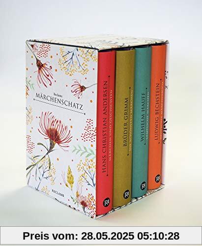 Reclams Märchenschatz: Vier Bände im Schuber: Hans Christian Andersen: Märchen und Geschichten | Ludwig Bechstein: Deutsches Märchenbuch | Brüder ... Auswahl | Wilhelm Hauff: Sämtliche Märchen Reclams Märchenschatz: Vier Bände im Schuber: Hans Christian Andersen: Märchen und Geschichten | Ludwig Bechstein: Deutsches Märchenbuch | Brüder ... Auswahl | Wilhelm Hauff: Sämtliche Märchen