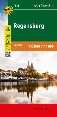 Regensburg, Stadtplan 1:14.000 von Freytag-Berndt u. Artaria