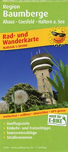 Region Baumberge, Ahaus - Coesfeld - Haltern a. See: Rad- und Wanderkarte mit Ausflugszielen, Einkehr- & Freizeittipps, wetterfest, reißfest, ... 1:50000 (Rad- und Wanderkarte: RuWK) von Publicpress