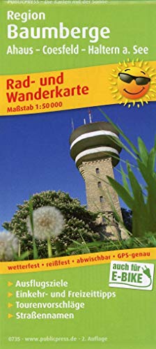 Region Baumberge, Ahaus - Coesfeld - Haltern a. See: Rad- und Wanderkarte mit Ausflugszielen, Einkehr- & Freizeittipps, wetterfest, reißfest, ... 1:50000 (Rad- und Wanderkarte: RuWK) von Publicpress