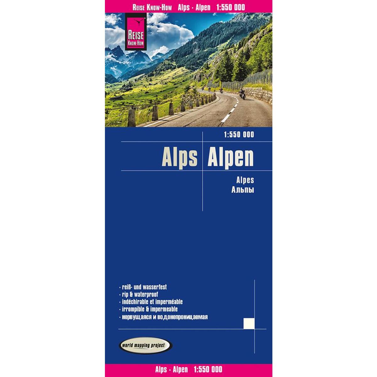 Reise Know-How Landkarte Alpen / Alps (1:550.000) von Reise Know-How Rump GmbH