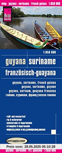 Reise Know-How Landkarte Guyana, Suriname, Französisch-Guayana (1:850.000): world mapping project
