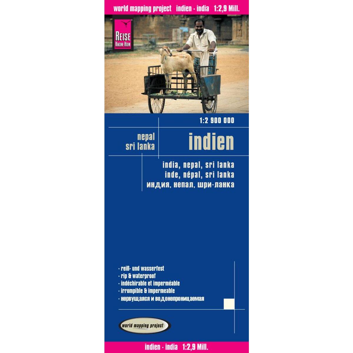 Reise Know-How Landkarte Indien (1:2.900.000) mit Nepal und Sri Lanka von Reise Know-How Rump GmbH