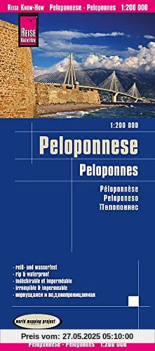 Reise Know-How Landkarte Peloponnese / Peloponnes (1:200.000): reiß- und wasserfest (world mapping project)