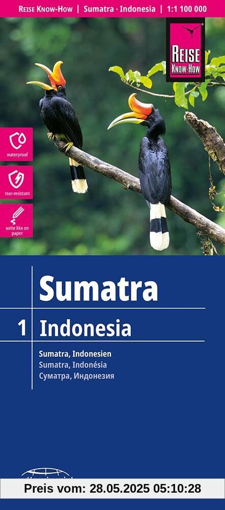 Reise Know-How Landkarte Sumatra (1:1.100.000) - Indonesien 1: reiß- und wasserfest (world mapping project)