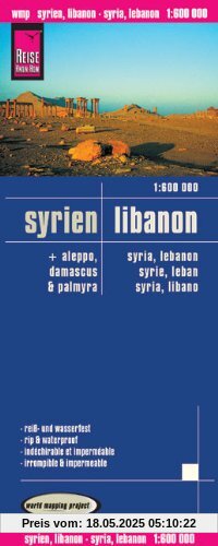 Reise Know-How Landkarte Syrien, Libanon (1:600.000) mit Aleppo, Damascus, Palmyra: world mapping project
