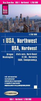 Reise Know-How Landkarte USA 01, Nordwest (1:750.000) : Washington und Oregon von Reise Know-How Verlag Peter Rump