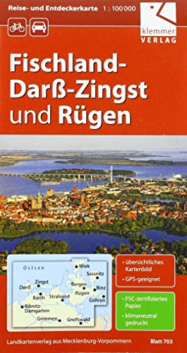 Reise- und Entdeckerkarte Fischland-Darß-Zingst und Rügen: Maßstab 1:100.000, GPS-geeignet von Klemmer Verlag