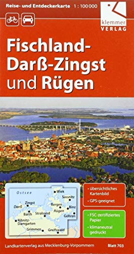 Reise- und Entdeckerkarte Fischland-Darß-Zingst und Rügen: Maßstab 1:100.000, GPS-geeignet Reise- und Entdeckerkarte Fischland-Darß-Zingst und Rügen: Maßstab 1:100.000, GPS-geeignet von Klemmer Verlag
