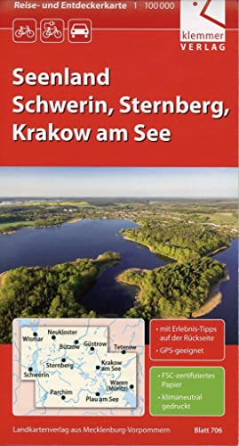 Reise- und Entdeckerkarte Seenland Schwerin, Sternberg, Krakow am See: Maßstab 1:100.000, GPS-geeignet, Erlebnis-Tipps auf der Rückseite