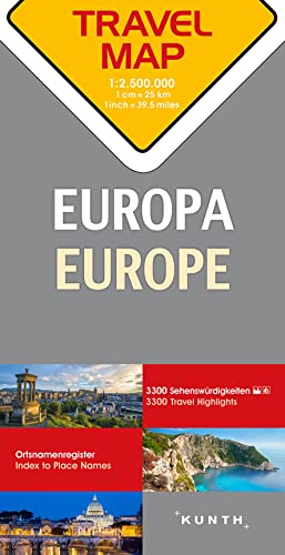KUNTH TRAVELMAP Europa 1:2,5 Mio.: Travel Map Europe