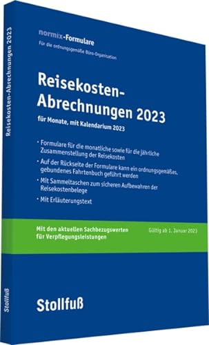 Reisekosten-Abrechnung 2023 mit Kalendarium (Stollfuss-Formulare) von Stollfuß Verlag