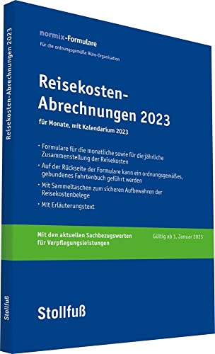 Reisekosten-Abrechnung 2023 mit Kalendarium (Stollfuss-Formulare) von Stollfuß Verlag