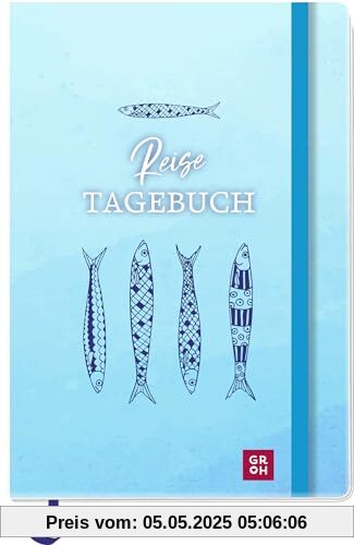 Reisetagebuch (Fische): Journal für Erwachsene zum Ausfüllen - für Weltenbummler und Urlauber in handlichem Format. Mit Sammeltasche. (Geschenke für alle, die das Meer lieben)