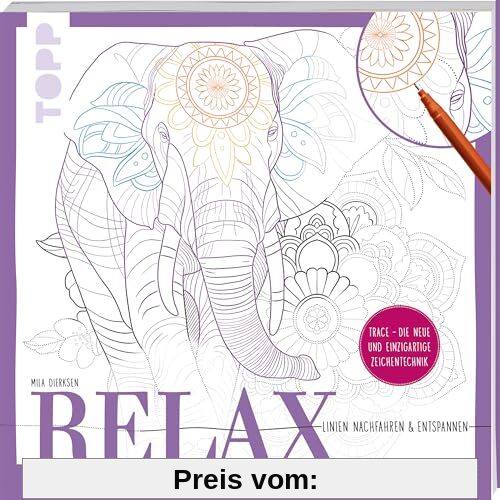 Relax Ruhe und Achtsamkeit - Linien nachfahren & entspannen: Trace - Die neue und einzigartige Zeichentechnik