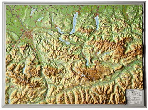 Reliefkarte Salzkammergut (1:300.000): Tiefgezogenes Kunststoffrelief
