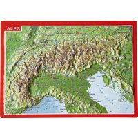 Reliefpostkarte Alpen