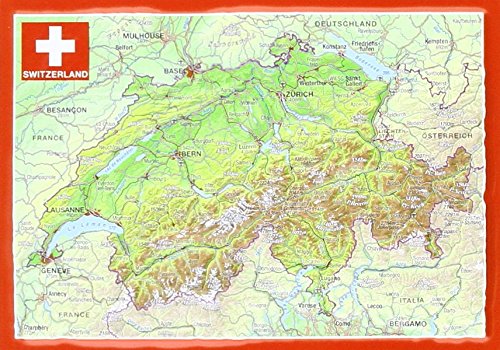 Reliefpostkarte Schweiz: Tiefgezogene Reliefpostkarte