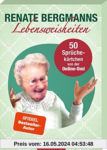 Renate Bergmanns Lebensweisheiten: 50 Sprüchekärtchen von der Online-Omi | Kartenbox mit Gute-Laune-Sprüchen und Weisheiten der Twitter-Oma