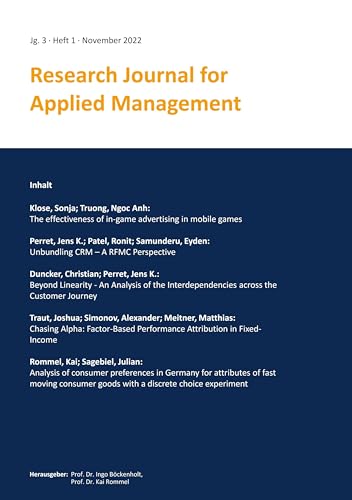 Research Journal for Applied Management - Jg. 3, Heft 1 (ISM Research Journal for Applied Management) von PubliQation