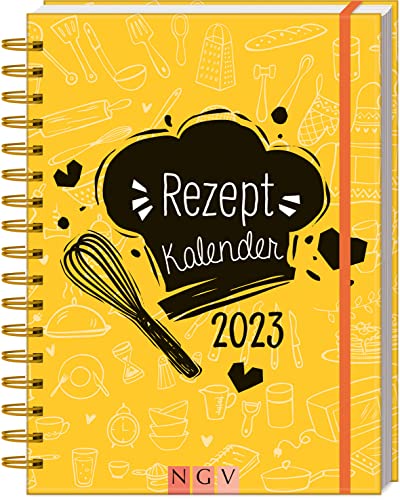 Rezeptkalender 2023. 1 Woche auf 2 Seiten: Extra: Mit 200 Stickern und Gummibandverschluss