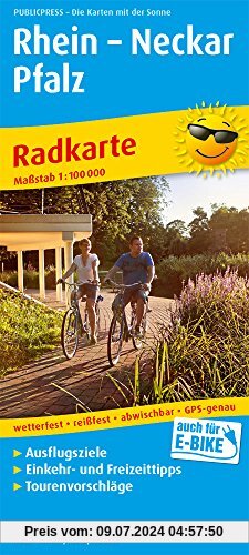Rhein - Neckar - Pfalz: Radkarte mit Ausflugszielen, Einkehr- & Freizeittipps, wetterfest, reissfest, abwischbar, GPS-genau. 1:100000 (Radkarte / RK)