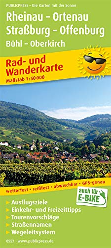 Rheinau - Ortenau, Straßburg - Offenburg, Bühl - Oberkirch: Rad- und Wanderkarte mit Ausflugszielen, Einkehr- & Freizeittipps und Nebenkarte ... 1:50000 (Rad- und Wanderkarte: RuWK) von Publicpress