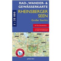 Rheinsberger Seen, Großer Stechlin 1 : 35 000 Rad -, Wander- und Gewässerkarte