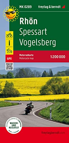 Rhön, Motorradkarte 1:200.000, freytag & berndt: Spessart - Vogelsberg, Toureninfos, GPX Tracks, wasserfest und reißfest (freytag & berndt Motorradkarten)