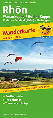 Rhön, Wasserkuppe / Rother Kuppe, Hilders – Gersfeld (Rhön) – Fladungen: Wanderkarte mit Ausflugszielen, Einkehr- & Freizeittipps, wetterfest, ... GPS-genau. 1:25000 (Wanderkarte: WK) von Publicpress