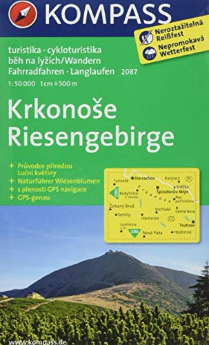 Riesengebirge / Krkonose: Wanderkarte mit Naturführer tschechisch /deutsch, Radrouten und Loipen. GPS-genau. 1:50000 (KOMPASS-Wanderkarten, Band 2087)