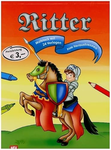 Ritter: Malblock mit 24 schwarz/weiß Vorlagen zum Heraustrennen