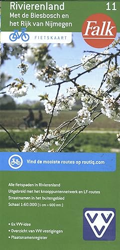 Rivierenland (11): Met de Biesbosch en het Rijk van Nijmegen (Fietskaart, Band 11) von Falkplan,The Netherlands