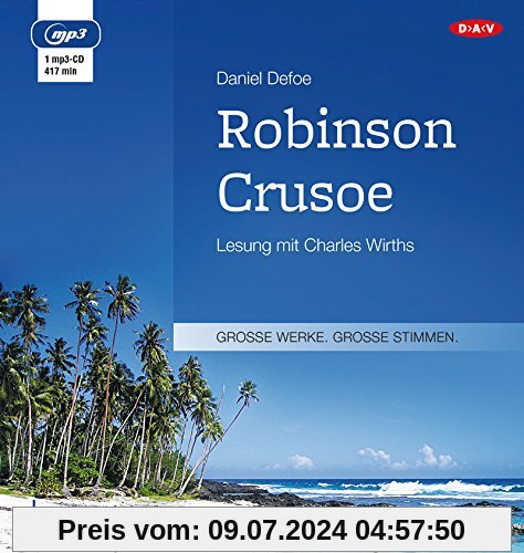Robinson Crusoe: Lesung mit Charles Wirths (1 mp3-CD)