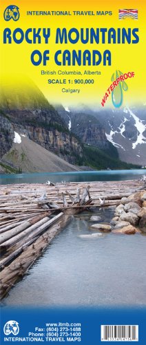International Travel Map ITM Rocky Mountains of Canada: British Columbia, Alberta, Calgary. Waterproof